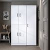 Roomart Waschmaschinenschrank - DORA-I- 115 cm breit - Wasch- & Trocknerschrank mit Türen & Ausziehbrett, Waschmaschinen-Überbau für Waschküche & Hauswirtschaftsraum • Weiß-Eiche Bild 5