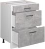 Küchenunterschrank R-Line Beton 60 cm mit Schubladen, AP Eiche Vicco Bild 4