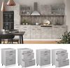 Küchenunterschrank R-Line Beton 60 cm mit Schubladen, AP Eiche Vicco Bild 2