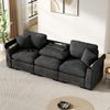 3-Sitzer Sofa B 242 x T 80 x H 88 cm aus Chenille mit USB, Klapptisch und Stauraum Bild 3