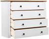 vidaXL Beistellschrank Weiß 80×40×73 cm Panama-Kiefer 282660 Bild 3