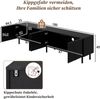 Dreidimensional geschwungenen Linien,TV-Schrank Lowboard Vier Türen zwei separate Staurräume Metallfüße Wohnzimmer Bild 5
