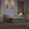 vidaXL Ottomanische Bett mit Matratze & LEDs Taupe 140x190 cm Stoff 3312226 Bild 3
