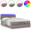 vidaXL Ottomanische Bett mit Matratze & LEDs Taupe 140x190 cm Stoff 3312226 Bild 5