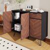 Kommode 90x30x71,5 cm - Modernes Design in Schwarz mit Holzoptik Bild 4