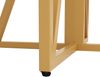 Runder Esstisch 80 x 80 x 76 cm mit MDF-Tischplatte in Marmoroptik und goldfarbenem Metallgestell，Weiß und Golden Bild 4