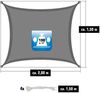 1,5x2m UV Sonnensegel Sonnenschutz Wasserdicht Grau Bild 5