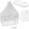 Waldin Babybett Mobiles Babybett OWAL aus Holz 7in1 mit Matratze, mitwachsend Bild 3