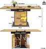 Esstisch aus MDF mit Stauraum & LED-Beleuchtung, 110-140x80x76 cm, Schwarz/Natur Bild 2