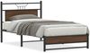 vidaXL Bettgestell ohne Matratze Braun Eiche 100x190 cm Holzwerkstoff 4107010 Bild 2