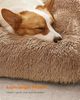 Feandrea Hundebett, Hundekissen, flauschige Hundematte, langer Plüsch, 110 x 73 cm, weiche Polsterung, waschbar, multifunktional, kamelbraun Bild 2