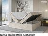 MEBLINI Boxspringbett TAPO 2 180x200 cm mit Bettkasten - H3/Creme Samt Polsterbett - Doppelbett mit Topper & Taschenfederkern-Matratze Bild 3