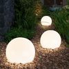3er Set LED Solarkugel weiß, Erdspieß, DxH 10x38 cm Bild 4