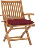 vidaXL Gartenstühle 2 Stk. mit Weinroten Kissen Massivholz Teak 3062430 Bild 2
