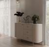 Ovalio Sideboard Typ 813 Kommode 123 cm Wohnzimmer Esszimmer Anrichte Modern Farbwahl Sandbeige, Cremona-Eiche und Dunin-Eiche Bild 2