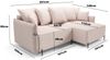 Ecksofa Schlafsofa BETTO Stoff Now or Never Weiß Ottomane Rechts Bild 4