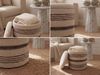 Sitzhocker mit Stauraum aus Wolle 40cm Beige Stoff Rund - Design Boho Stoffhocker mit abnehmbarem Deckel - Polsterhocker Schminktisch Hocker - Beistellhocker für Wohnzimmer Handmade Bild 5