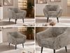 Polstersessel PIRS 1 skandinavischer Design 1-Sitzer, Sessel mit Wellenfederung, schwarze Füße, Einzelsessel, Hoher Sitzkomfort - Hellbraun Cord Bild 2