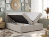 Boxspringbett mit 2 Bettkästen, Matratze und Topper, Polsterbett - ALLY - 200x200cm - Beige Stoff - H4 Bild 2