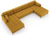 Micadoni Panorama-Sofa Mamaia 6-Sitzer Samt Bluvel Gelb schwarze Beine Bild 2