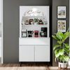 Roomart Küchenschrank VENEDIK 90×179×42 cm – Moderner Buffet- & Mehrzweckschrank mit Schublade, Türen & verstellbaren Einlegeböden – Mikrowellenschrank & Aufbewahrungsschrank für Küche, Esszimmer & Wohnzimmer • Weiß Bild 2
