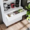 Roomart Küchenschrank VENEDIK 90×179×42 cm – Moderner Buffet- & Mehrzweckschrank mit Schublade, Türen & verstellbaren Einlegeböden – Mikrowellenschrank & Aufbewahrungsschrank für Küche, Esszimmer & Wohnzimmer • Weiß Bild 4
