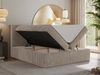 Boxspringbett mit Kopfteil und Topper Visco, Cord Bett - TILIANO - 160 x 200 cm - Hellbraun Cord - H4 Bild 3