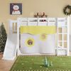 Bett 90x200 cm Etagenbett mit Rutsche und Vorhang – Holz, Treppe und Fallschutz Bild 3