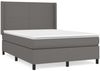 vidaXL Boxspringbett mit Matratze Grau 140x200 cm Kunstleder 3132385 Bild 2