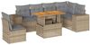 vidaXL 7-tlg. Garten-Sofagarnitur mit Kissen Beige Poly Rattan 3327384 Bild 2