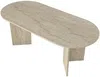 Vente-unique - TOPANIA Esstisch Holz, Platte Beige - B 90 cm x H 74,7 cm x L 200 cm Bild 3