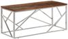 vidaXL Couchtisch Silbern Edelstahl und Massivholz 349941 Bild 2