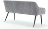 Sitzbank Samt Grau mit Armlehnen und Rückensteppung Finja 160 x 61 x 85 Bild 4