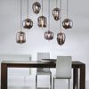 LED Pendelleuchte, Glas rauchfarben, schwarz, H 120 cm Bild 5