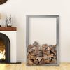 Kaminholzregal innen Metall SATLO - für Feuerholz Brennholzregal innen Kaminholzständer Kaminholzhalter Feuerholzregal InnenEdelstahl, 25x80x125cm Bild 4
