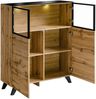 Niedrige Vitrine Thin mit LED Beleuchtung in Wotan 100 x 123 cm Bild 2