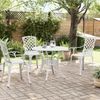 vidaXL Gartentisch Weiß Ø90x75 cm Aluminiumguss 4002809 Bild 3