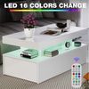 oyajia Couchtisch Wohnzimmertisch Hochglanz mit LED Beleuchtung & Fernsteuerung Modern (Bluetooth-Fernbedienung. App-Steuerung, offenen Fächern,stabil, pflegeleicht, modernes Hochglanz-Design), 95 x 48 x 42cm Beistelltisch,mit 2 Schubladen,Farbwechsel-... Bild 3