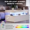 oyajia Couchtisch Wohnzimmertisch Hochglanz mit LED Beleuchtung & Fernsteuerung Modern (Bluetooth-Fernbedienung. App-Steuerung, offenen Fächern,stabil, pflegeleicht, modernes Hochglanz-Design), 95 x 48 x 42cm Beistelltisch,mit 2 Schubladen,Farbwechsel-... Bild 4