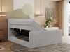 Boxspringbett mit zwei Multipocket-Matratzen und Topper, Doppelbett aus Cordstoff, zwei Bettkästen - TILIANO KING DUO - 180 x 200 cm - Hellgrau Cord - H4 Bild 3