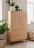 Finori Korsika 53A Highboard, Dekor Artisan Oak | Highboard für Wohnzimmer | Maß: B x H x T ca. 81 x 139 x 40 cm | Highboard mit 2 Türen, 4 Einlegeböden und 2 Schubkästen Bild 4