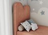 Kinderbett FLOW, Boxspringbett für Kinder, mit hohem Kopfteil, Einzelbett mit Matratze - 90x180 - Orange Velvet - Topper Visco Bild 3