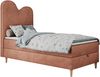 Kinderbett FLOW, Boxspringbett für Kinder, mit hohem Kopfteil, Einzelbett mit Matratze - 90x180 - Orange Velvet - Topper Visco Bild 4