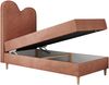 Kinderbett FLOW, Boxspringbett für Kinder, mit hohem Kopfteil, Einzelbett mit Matratze - 90x180 - Orange Velvet - Topper Visco Bild 5