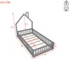 Kinderbett 90x200 cm mit Sicherheitsgitter und Lattenrost – Hausbett aus Kiefernholz und MDF in Grau Bild 4