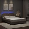 Einzelbettgestell Design für Erwachsene mit LED ohne Matratze Cappuccino-Braun 120x200 cm d3508e Bild 2