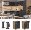 Küchenunterschrank R-Line Schwarz Beton 60 cm AP Marmor Vicco Bild 2