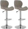 vidaXL Barhocker 2 Stk. Hellgrau Samt [334911] Bild 2