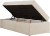 Boxspringbett 90x200 Polsterbett ZERO 90 Einzelbett ohne Kopfteil, inkl. Stauraum & Multipocket-Matratze, Hotelbett - Creme Strukture - H3 - Topper T25 Bild 5