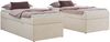 Boxspringbett 90x200 Polsterbett ZERO 90 Einzelbett ohne Kopfteil, inkl. Stauraum & Multipocket-Matratze, Hotelbett - Creme Strukture - H3 - Topper T25 Bild 4